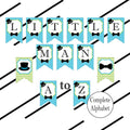 Printable Little Man Banner - Turquoise, Lime