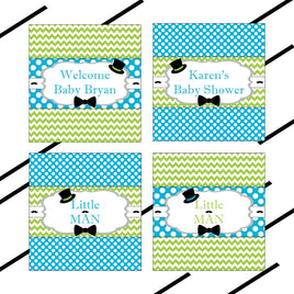 Blue and Green Little Man Candy Bar Wrappers