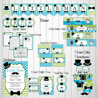 Little Man Decoration Pack - Turquoise, Lime
