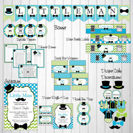 Little Man Decoration Pack - Turquoise, Lime
