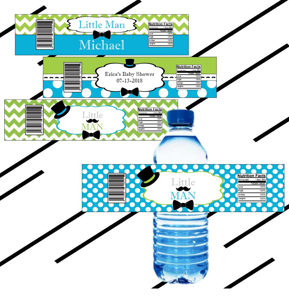 Little Man Decoration Pack - Turquoise, Lime