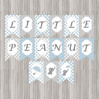 Printable Blue & Gray Little Peanut Baby Shower Banner