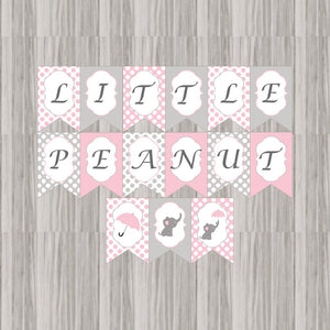 Little Peanut Baby Shower Banner - Pink