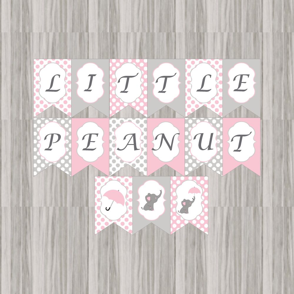 Little Peanut Baby Shower Banner - Pink