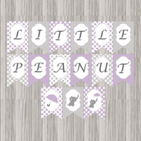 Little Peanut Baby Shower Banner - Lavender
