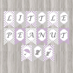 Little Peanut Baby Shower Decoration Pack - Lavender