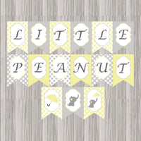 Little Peanut Baby Shower Banner - Yellow
