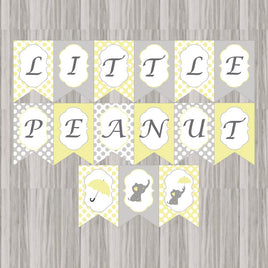 Little Peanut Baby Shower Banner - Yellow