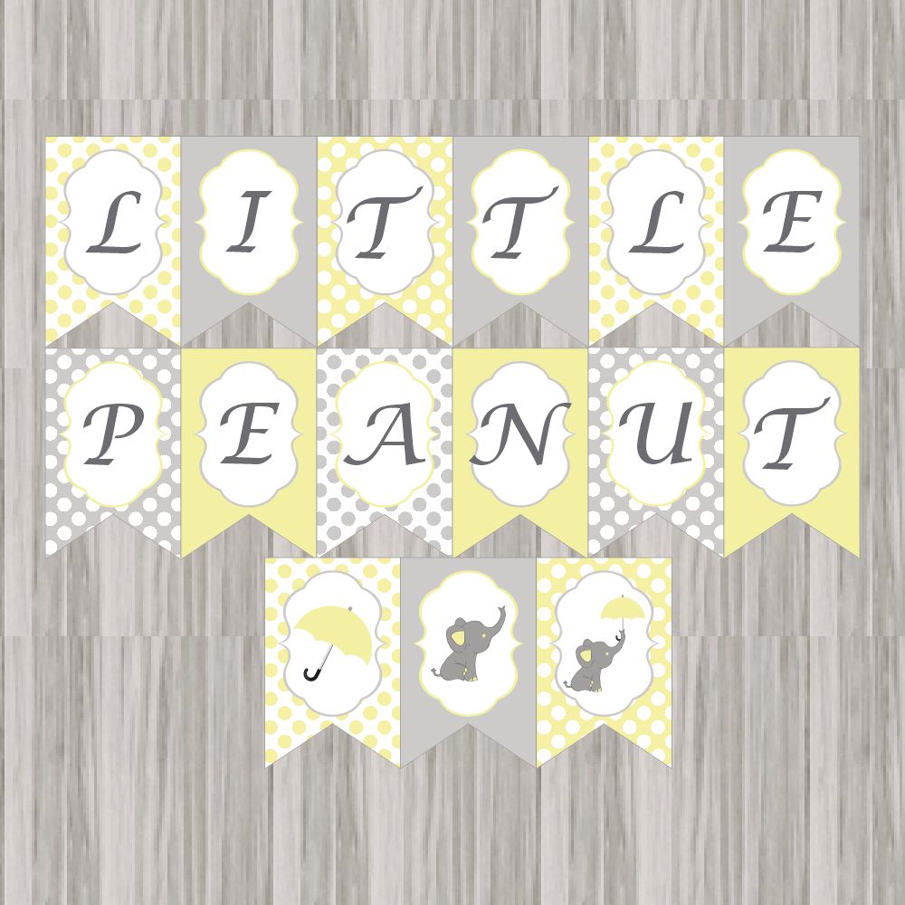 Little Peanut Baby Shower Banner - Yellow