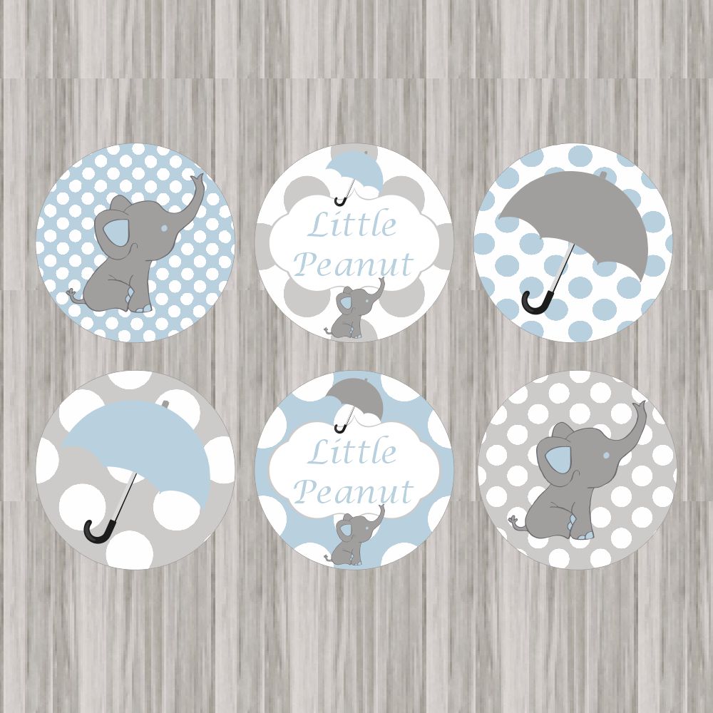 Little Peanut Cup Cakes Toppers - Blue