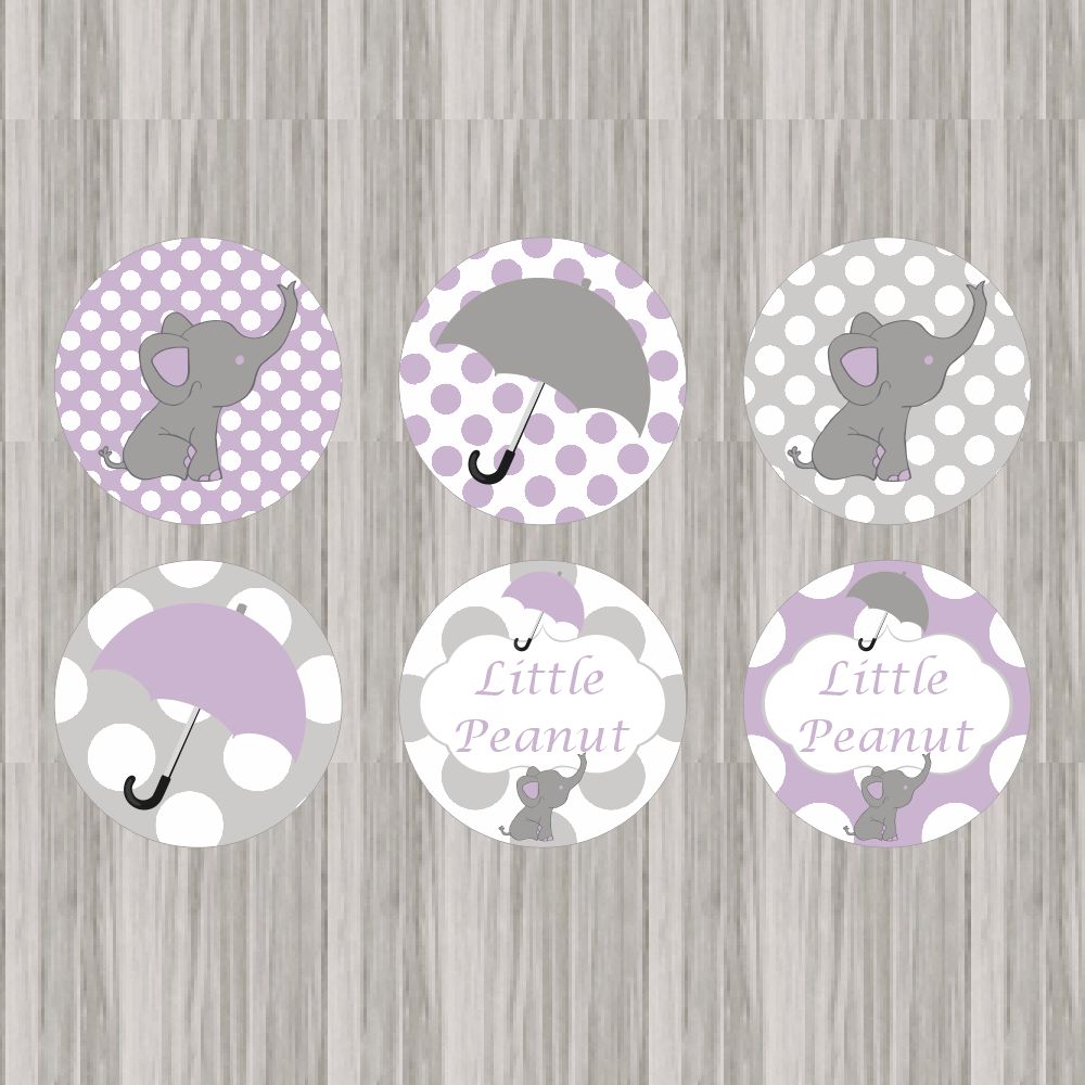Little Peanut Cupcake Toppers - Purple
