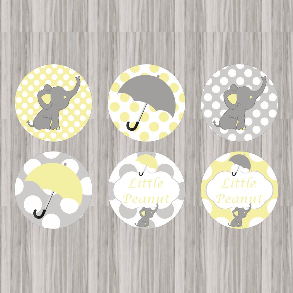 Little Peanut Cupcake Toppers - Yellow