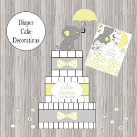 Yellow Little Peanut Diaper Cake Decorations