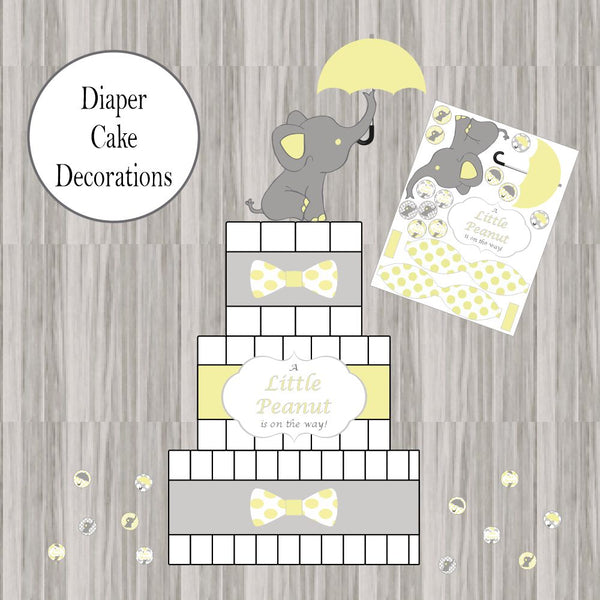 Yellow Little Peanut Diaper Cake Decorations