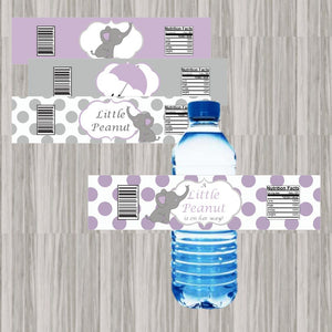 Purple Little Peanut Water Bottle Labels