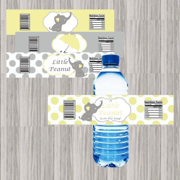 Yellow Little Peanut Water Bottle Labels
