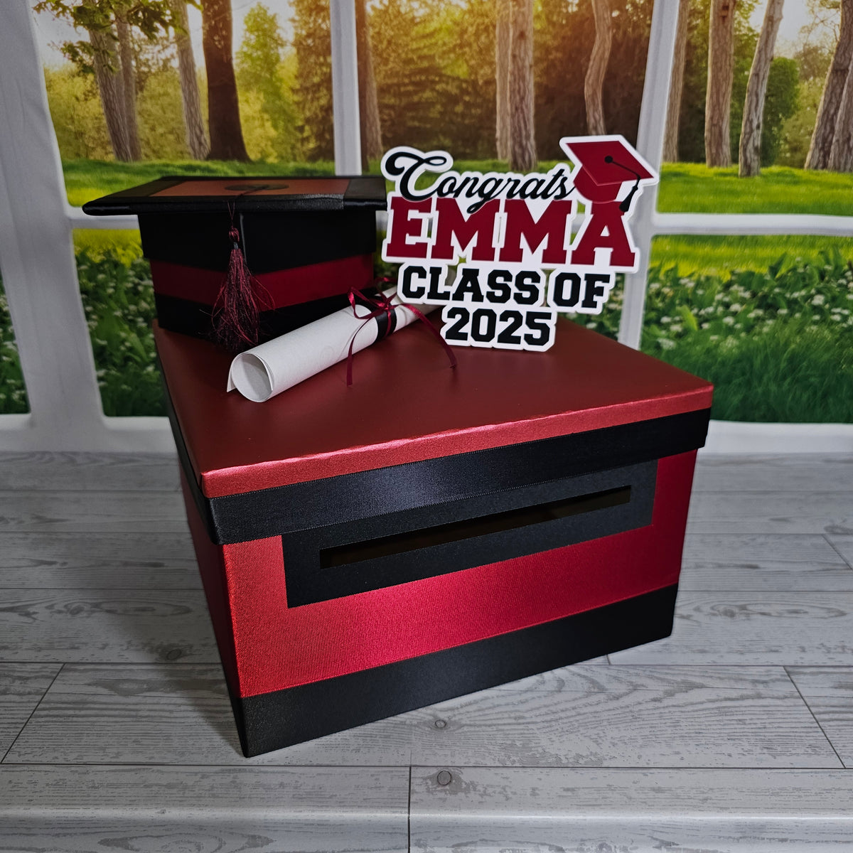 Maroon Graduation Card Box