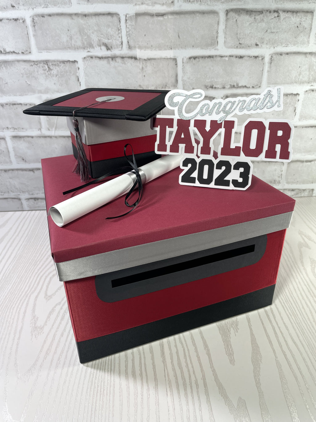 Maroon Graduation Card Box