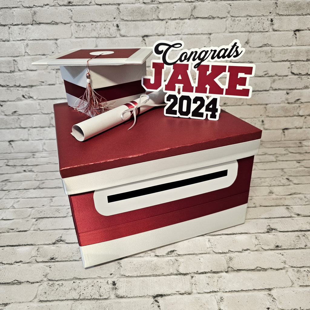 Maroon Graduation Card Box