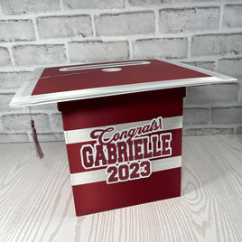 Maroon & White 8x8 Graduation Card box