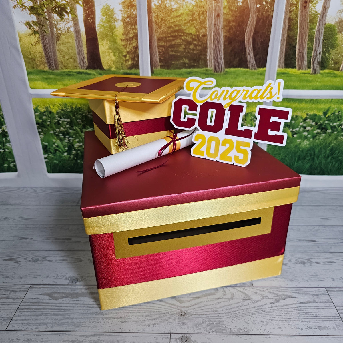 Maroon Graduation Card Box
