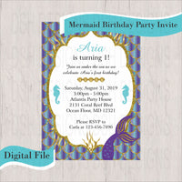 Mermaid Birthday Party Invitation
