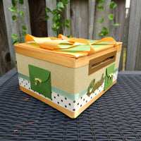 Sage and Gold Baby Shower Diaper Bag Card Box