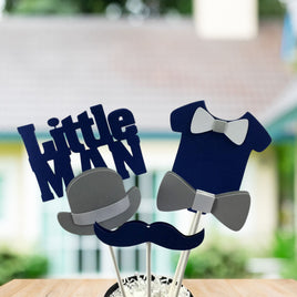 Little Man Centerpiece Sticks - Navy, Gray