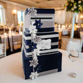 Navy, Silver, and White Wedding Card Box