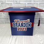 Navy, Red, & White 8x8 Graduation Money Box