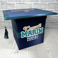 Navy, Teal, & Old Gold 8x8 Graduation Card Box
