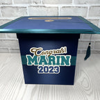 Navy, Teal, & Old Gold 8x8 Graduation Money Box