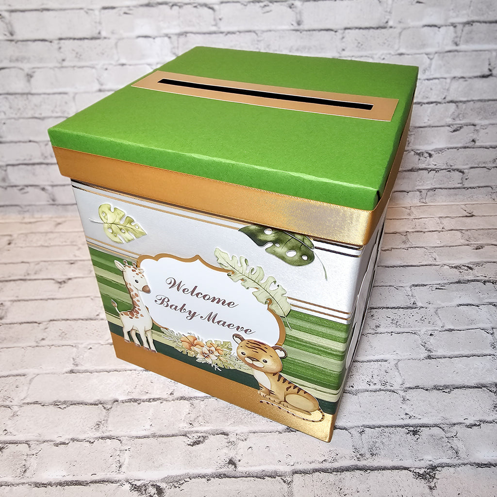 Safari Animal Baby Shower Card Box