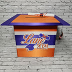 Large Graduation Cap Card Box, Orange, Royal, Purple, White