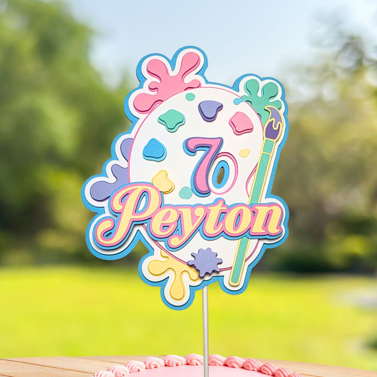 Paint Palette 3D Birthday Cake Topper
