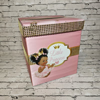Pink & Gold Little Princess Baby Shower Card Box
