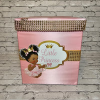 Pink & Gold Princess Baby Shower Card Box
