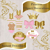 Pink and Gold Little Princess Printable Decorations, Blonde
