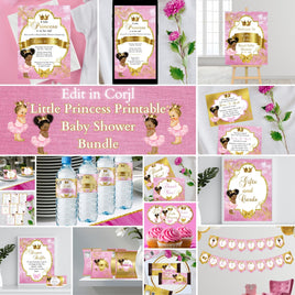Little Princess Baby Shower Bundle, Pink and Gold