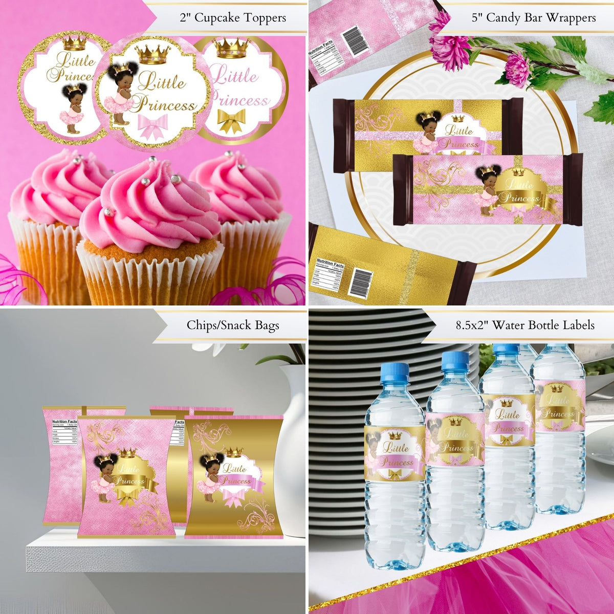 Little Princess Baby Shower Bundle, Pink and Gold
