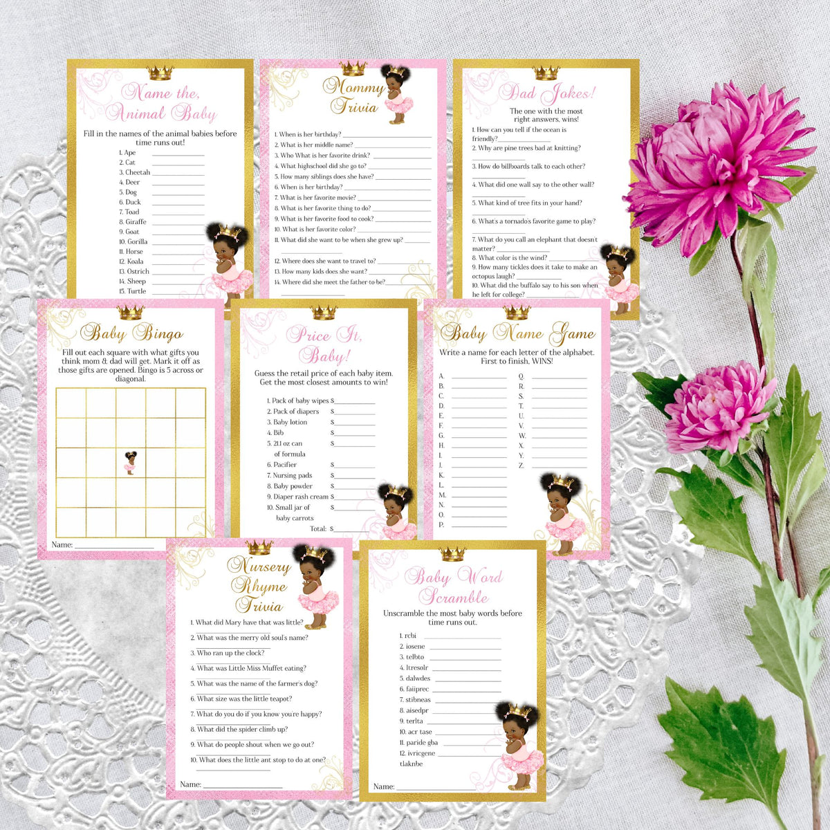 Little Princess Baby Shower Bundle, Pink and Gold
