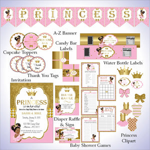 Pink and Gold Little Princess Baby Shower Decorations