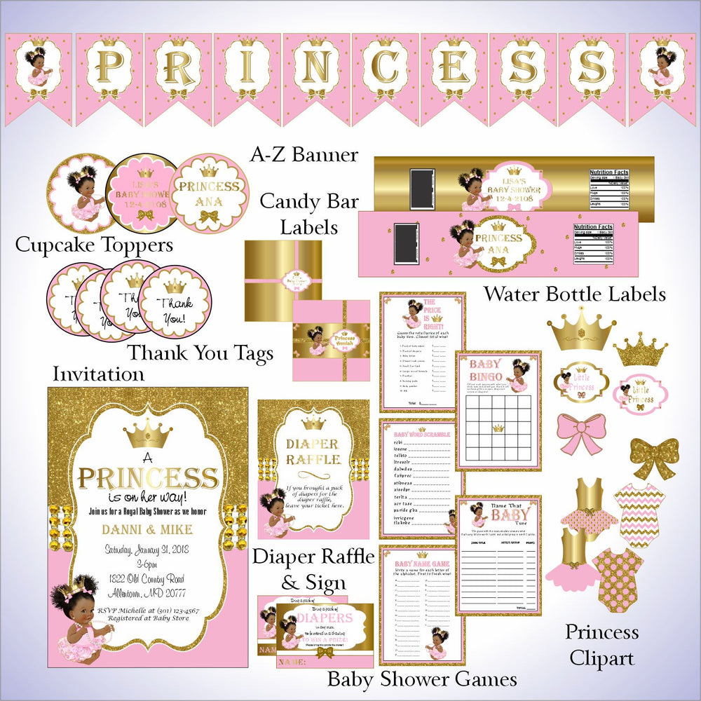 Pink and Gold Little Princess Baby Shower Decorations