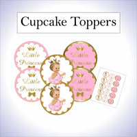 Pink & Gold Little Princess Cupcake Toppers
