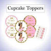 Pink & Gold Little Princess Cupcake Toppers
