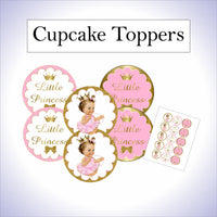 Pink & Gold Little Princess Cupcake Toppers
