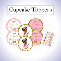 Pink & Gold Little Princess Cupcake Toppers
