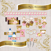 Little Princess Party Decorations, Pink & Gold
