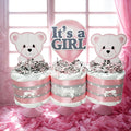 Baby Bear Mini Diaper Cake Centerpiece, It's a Girl