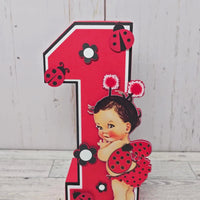 3D Birthday Number Block - Ladybug
